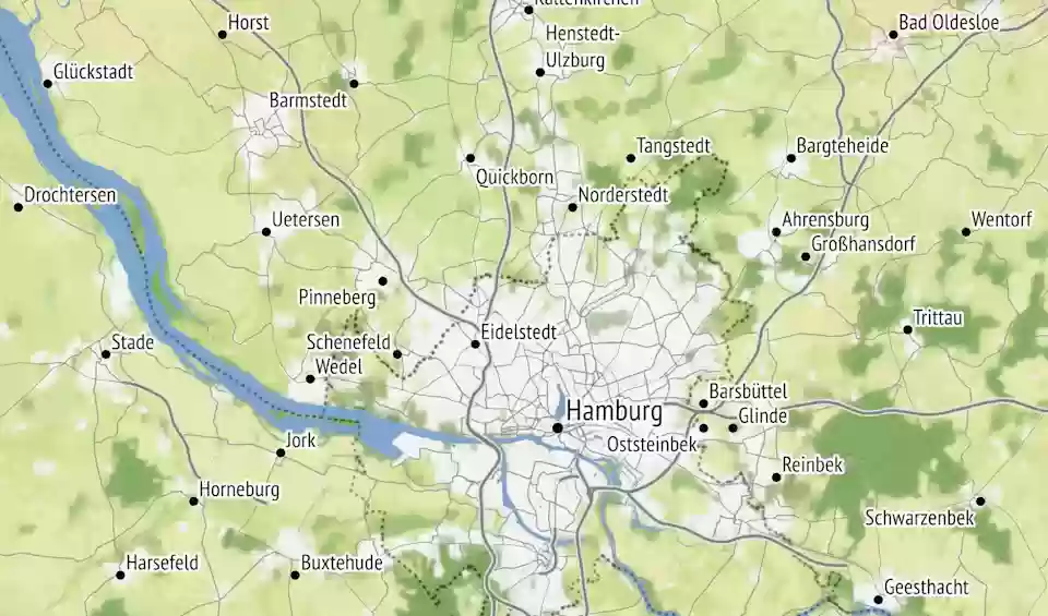 Hausgeburten um Hamburg Karte von Hamburg